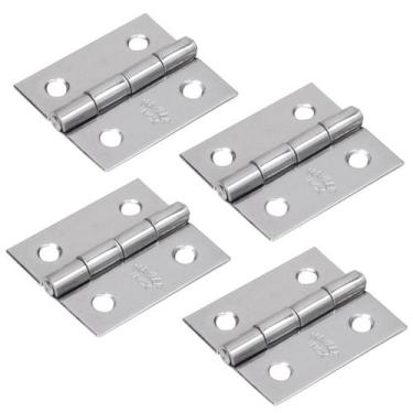 Imagem de 4 Dobradiça Inox AISI 304 Com Pino Fixo Reforçada 38x34mm - DEPECIL