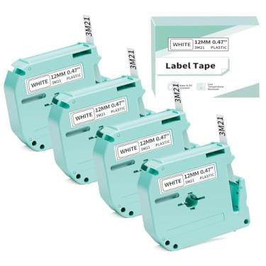 Imagem de EazeID Recargas de etiquetadora M950 M-K231 substitua para Brother P Touch M Tape M-K231S M231 MK231 12 mm 0,47 polegadas para Brother PTouch PT-M95 PT-65 PT-80 PT-70 PT-45 PT-90 etiquetadoras, preto