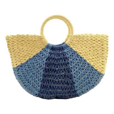 Imagem de Bolsa Feminina Palha Sintética Moda Praia Carnaval Elegante - Alwy