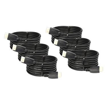 Imagem de QualGear QG-CBL-HD20-10FT cabo HDMI 2.0 de alta velocidade com Ethernet de 25,4 cm, preto, Embalagem com 6, 6ft - Black - 6 pack, 6 Feet