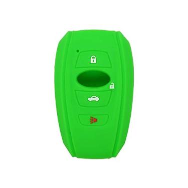 Imagem de SEGADEN Capa Protetora de Silicone Capa Suporte de Pele Jaqueta Compatível com SUBARU 4 Botões Smart Remote Key Fob CV4255 Verde Claro