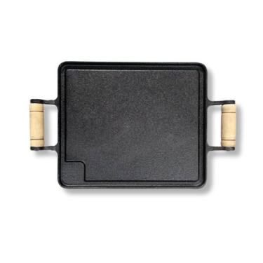 Imagem de Chapa de Ferro Fundido 28x24Cm para Churrasco e Porções - Brasa Store