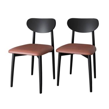 Imagem de Kit 2 Cadeiras Gala Madeira Maçica - Alt 86 x L 44 cm x P 46 cm Ebano/Caramelo