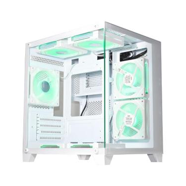 Imagem de Gabinete Gamer Aquário K-Mex W305 - Vidro Temperado - Micro ATX - USB 3.2 - Branco - CGW305RH002CB0X