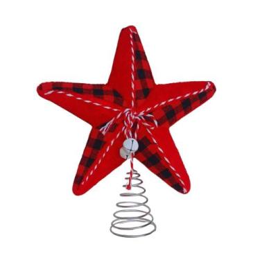 Imagem de Ponteira Para árvore de Natal Star 24x25cm Dupla Face Com Guizo. - Win