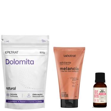 Imagem de Kit Clareador e Revitalizante Dolomita 800g, Esfoliante Melancia 150g 