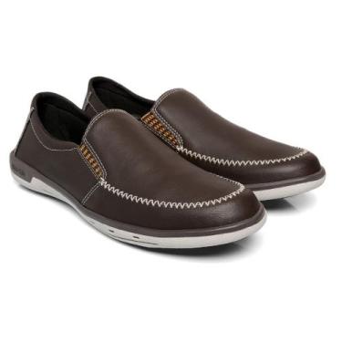 Imagem de Mocassim Masculino Casual Sapatilha Linha Conforto Cor Marrom Escuro -