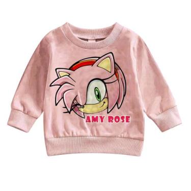 Imagem de Blusa de frio Sonic Amy Rose Tallis infantil flanelado careca - STAMMP
