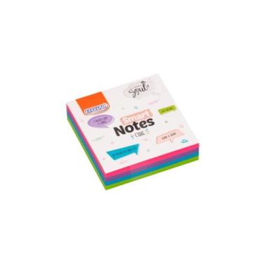 Imagem de Bloco Adesivo BRW Smart Notes Cubo Colorido Soul 76x76m 200 Folhas