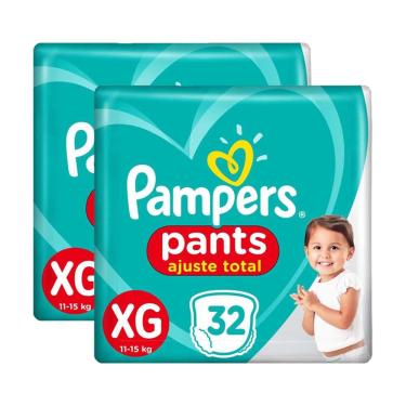 Imagem de Kit Fraldas Pampers Pants Ajuste Total Mega xg 64 tiras
