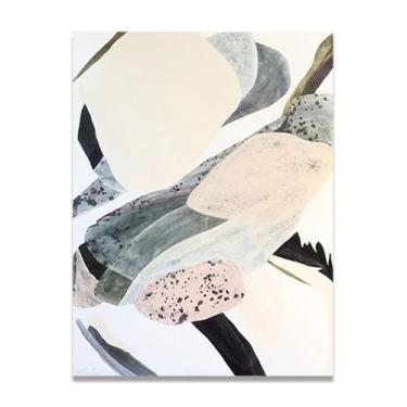 Imagem de Tela abstrata preta e branca pintura de parede impressão em tela pôster imagem colorida moderna arte abstrata decoração de parede corredor escadas decorações de quarto 110 x 80 cm