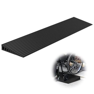 Imagem de Nuvium Rampas De Soleira 1,6" Para Portas, Capacidade Carga 2000 Libras, Rampa Cadeira Rodas Elétrica Borracha Natural 35,5" Largura Ajustável E Cortável Meio-Fio, Varredor, Scooters Elétricos, Banh