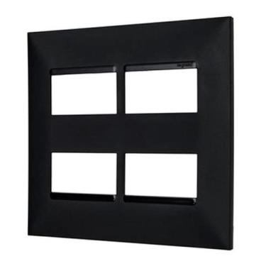 Imagem de Placa Pial Plus Preta 4x4 4 Módulos, Preto