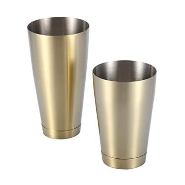 Imagem de Shaker de Coquetel de Boston Conjunto de 600ml/750ml - Kit Profissional de Barman Com Agitador de Aço Inoxidável, Jigger, Muddler e Filtro para Mixologia Doméstica (Cor de aço inoxidável) (Rose