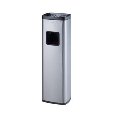 Imagem de Lixeira Coluna de cinzas vertical de piso em aço inoxidável Balde de cinzas interno Área para fumantes ao ar livre com cinzeiro Lixeira