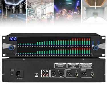 Imagem de Equalizador estéreo profissional de 31 bandas duplas com 10 efeitos predefinidos e ajuste independente baixo/médio/agudos, equalizador gráfico, para produção musical