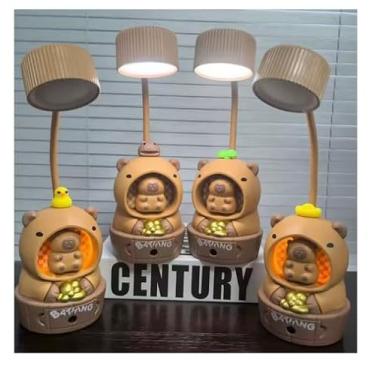 Imagem de Luminária de Mesa Capivara Lâmpada Capivara LED de Mesa com Apontador de Lápis USB Caneta Capivara