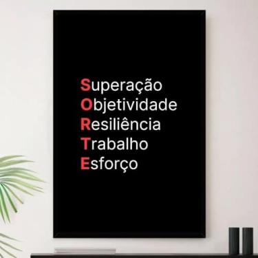 Imagem de Genérico, Quadro Motivacional Sorte Foco Metas Decorativo A4 23x33cm