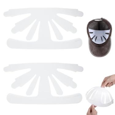 Imagem de Wanmu 10 peças de bonés de beisebol inserções modeladores, suporte interno de chapéu de cartão de plástico branco, inserções de encaixe de boné de feltro forro de suor, forro interno universal para