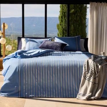 Imagem de Lacoste Conjunto de edredom 100% algodão listrado Hollis com 3 peças, casal/queen