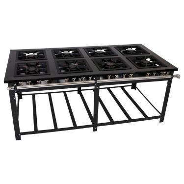 Imagem de Fogão Industrial Venâncio 8 Bocas Duplas A Gás Baixa Pressão Maxi M8d8