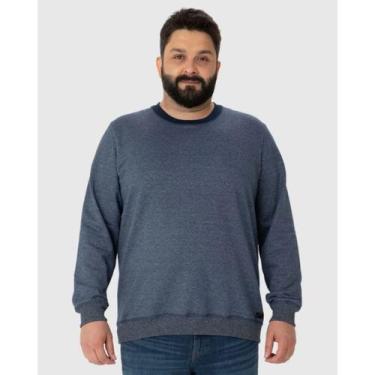 Imagem de Blusa Moletom Rajado Masculino Plus Size Malwee Ref. 117462, Azul mari