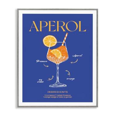 Imagem de Stupell Industries Aperol Cocktail Recipe Gray Framed Giclee Art Design por Lettered and Fored, 61 x 76 cm