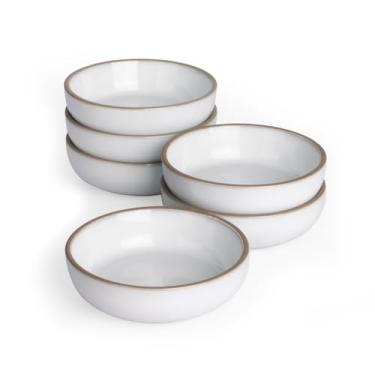 Imagem de famiware Nature Prato de molho de soja de cerâmica, conjunto de 6 tigelas de molho de 85 g, tigelas/pratos/xícaras/pratos, tigelas de servir pequenas para acompanhamentos, condimentos, sushi