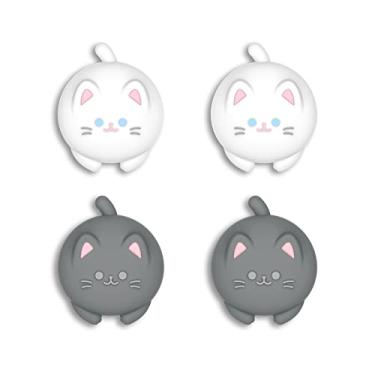 Imagem de PlayVital Thumb Grips for Nintendo Switch 2 | Kawaii Silicone Joystick Caps (4-Pack) - Cute Accessories Animal Design Thumbstick Covers for Joycon 2 - Cutie Kitty