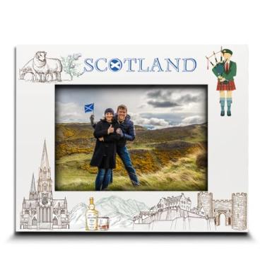 Imagem de BELLA BUSTA - Moldura temática da Escócia - casamento, lua de mel, férias, aventura - Conjunto de design de símbolos de marcos irlandeses com impressão UV (5 x 7 horizontal)