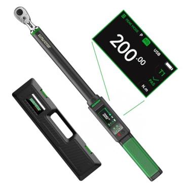 Imagem de LLAVETOR Chave de torque digital, chave de torque de 1/2, 10 a 200 Nm, ± 2% de precisão com campainha e indicador LED para motocicletas automotivas e bicicletas