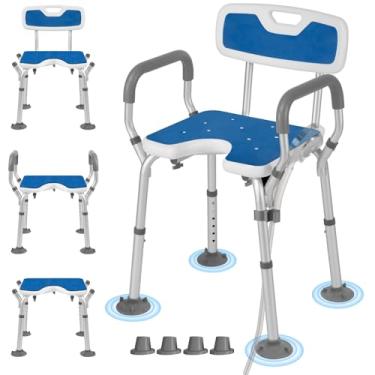 Imagem de TooCust Cadeira De Banho Com Pés Ventosa E Almofadas Antiderrapantes, Braços Encosto Reforçados Para 140 Kg, Assento Recorte Resistente Ao Frio - Montagem Sem Ferramentas