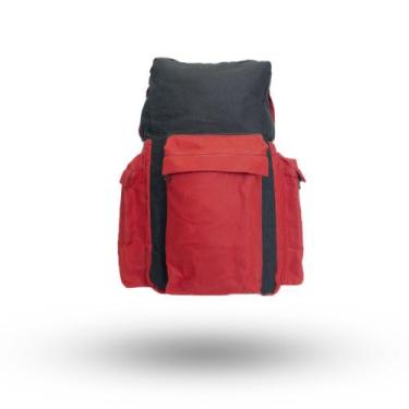 Imagem de Mochila Vertical 50Litros - Lona Encerada - MB, Preto com vermelho