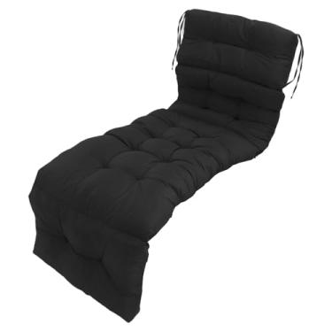 Imagem de Eujgoov Almofada de Cadeira de Vestiário e Vestuário Tufado para Móveis Ao Ar Livre, Almofada Confortável do Pátio para a Beira da Piscina (Preto)