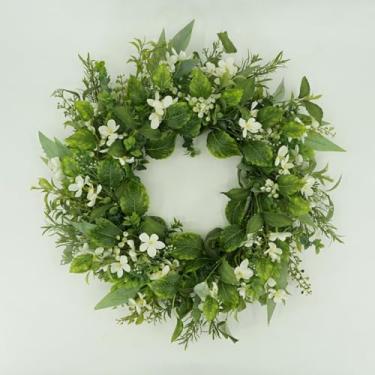 Imagem de Furisin Guirlanda artificial com flor para decoração de varanda e parede de casa de fazenda (margarida branca com folhas verdes)
