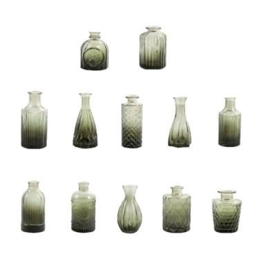 Imagem de Wswqop 12 peças vasos de vidro para vasos decorativos, acessórios florais, arranjos de flores para casa de fazenda, Verde