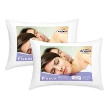 Imagem de Kit 2 Travesseiros Ortobom Flocos Conforto C15