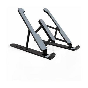 Imagem de Suporte Base Ergonômica de Alumínio Metálico para Notebook, Tablet e Dobrável(Preto,Alumínio)