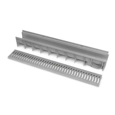 Imagem de Calha para Piso 100cm Cinza com Grelha - Estrutura Reforçada - 4 Saída