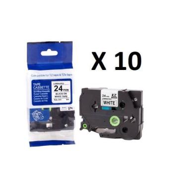 Imagem de Kit 10 Fitas Compatível Brother Tze-251 Branca 24mm - Genérica Brother