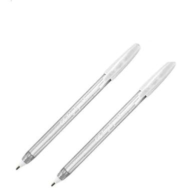 Imagem de Caneta Gel Cis Trigel Branca - Kit c/2unidades