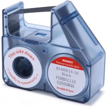 Imagem de NIIMBOT Fita de Etiquetas, Bobinas de Reposição para Impressora de Etiquetas por Transferência Térmica B18/N1, Impressão Clara, Longo Tempo de Armazenamento, Até 16 Metros, Preto