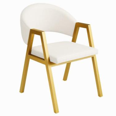 Imagem de Cadeira de Jantar Antonella material sintético Estilo Poltrona Com Pés