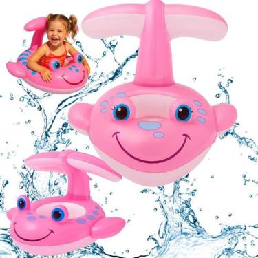 Imagem de Boia Inflável Infantil Baleia Rosa - Proteção Snel Home, Rosa, único