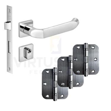 Imagem de Kit Fechadura Externa Tera Imab + 3 Dobradiças C/red De Inox 3 X 2 ½