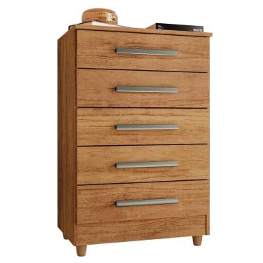 Imagem de Cômoda Paola com 5 Gavetas Rud Rack Cor Cedro