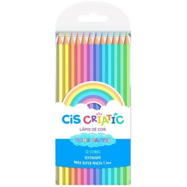 Imagem de Lápis de Cor Criatic 12 Cores Tom Pastel 3mm Sextavado - Cis