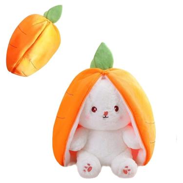Imagem de Brinquedo de pelúcia Mukorolee reversível Carrot Strawberry Bunny