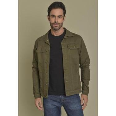 Imagem de Jaqueta Sarja Tradicional na Cor Verde Dialogo jeans Masculino-Masculino