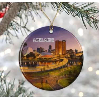 Imagem de Enfeite de aquarela Adelaide Australia – Lembrança de Natal de cerâmica – Aniversário de lua de mel – Lembrança de viagem – Presente de inauguração de casa – Presente para o amante de Adelaide